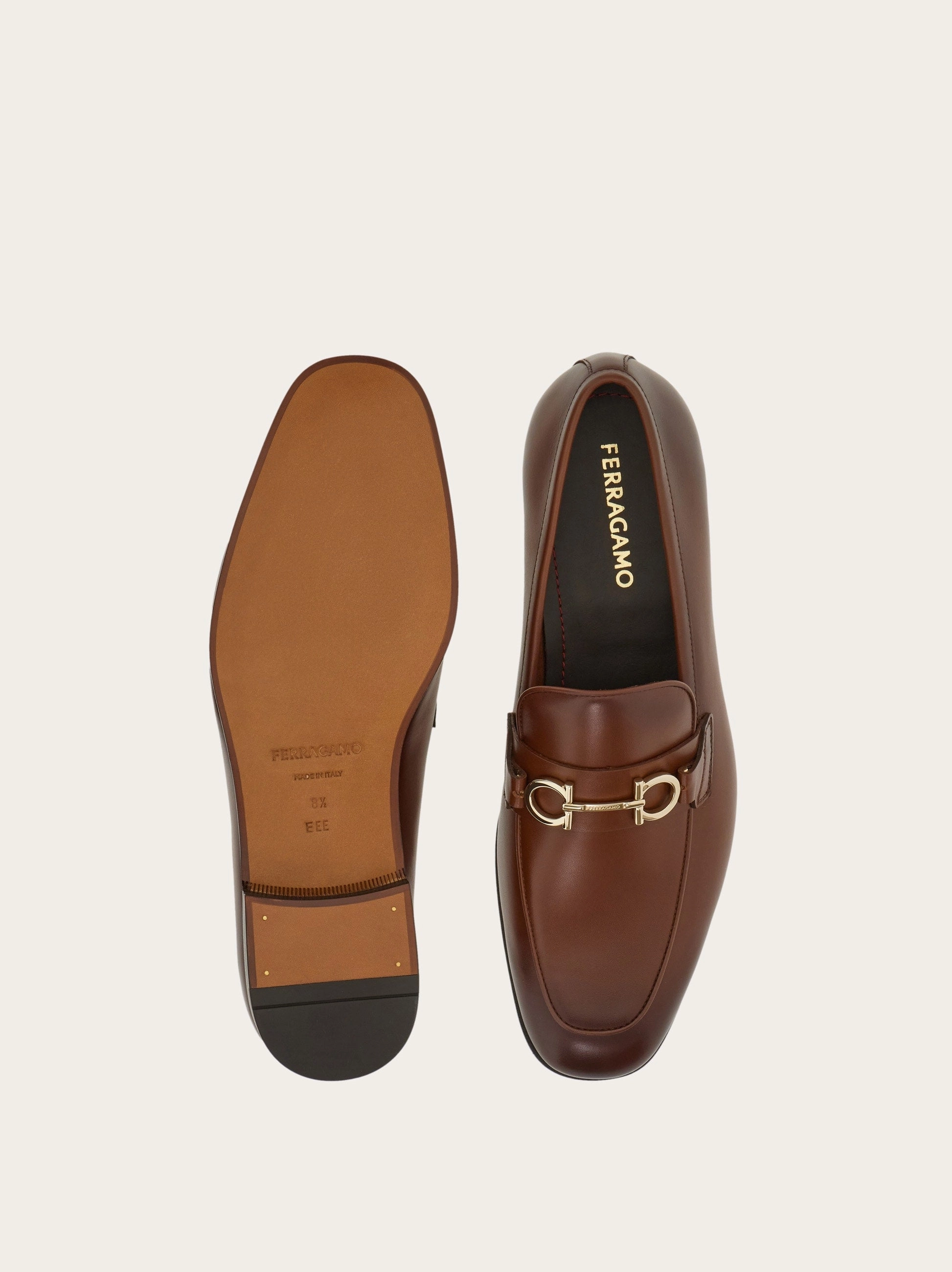 Loafers And Slip-ons 029268 7789772E BROWN FERRAGAMO MEN SHOES