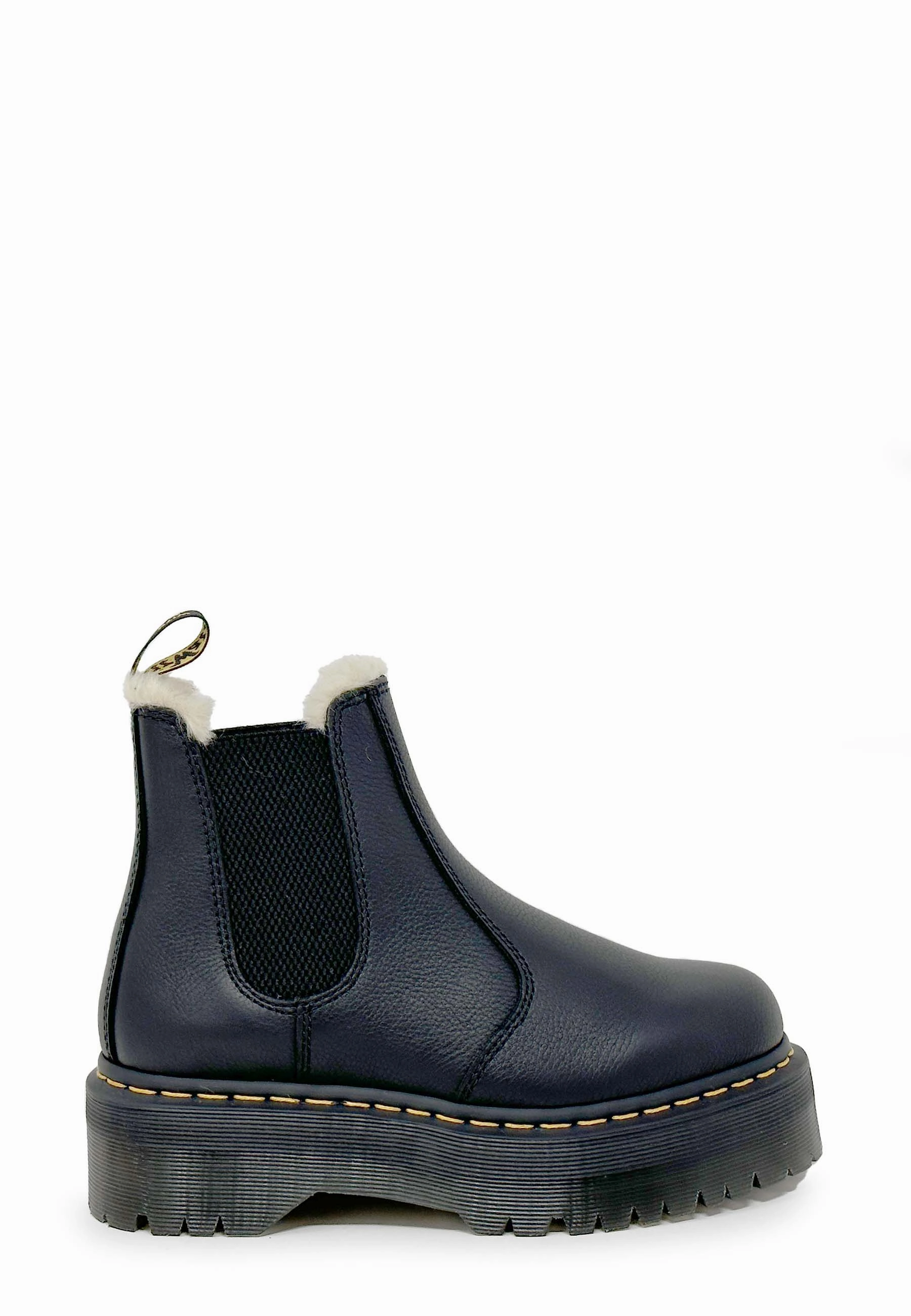 2976 Quad Chelsea Boot |Black Pisa Faux Fur Shabbies Chelsea Boots