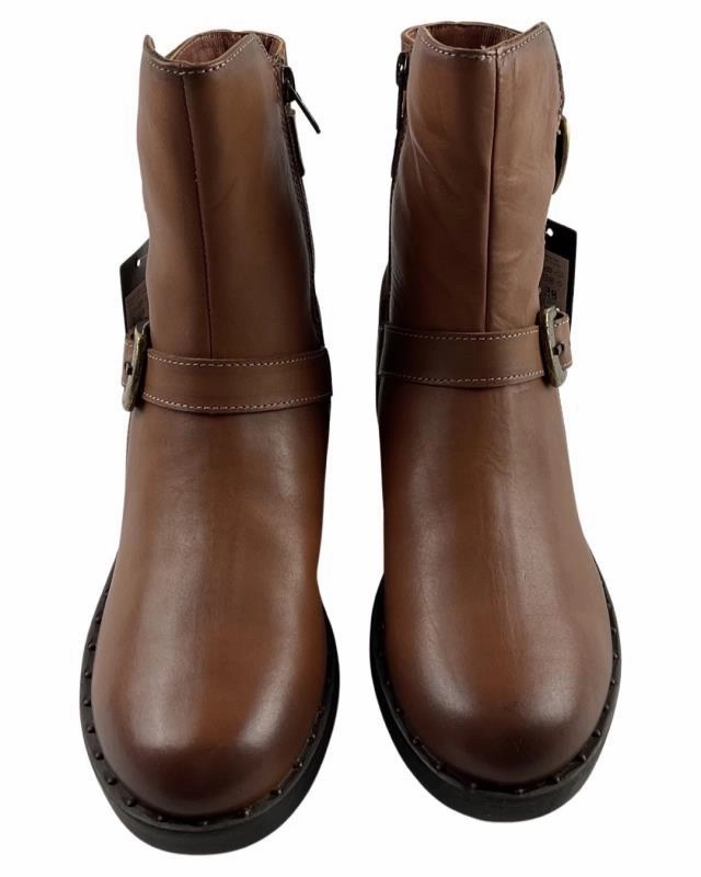 2GO  Fashion Damen Stiefeletten 8028-505-39 Brandy Leder Ankle Strap Ankle Boots