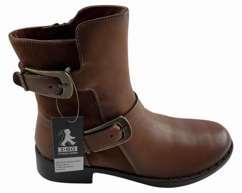 2GO  Fashion Damen Stiefeletten 8028-505-39 Brandy Leder Clarcs Ankle Boots Maypearl Alice