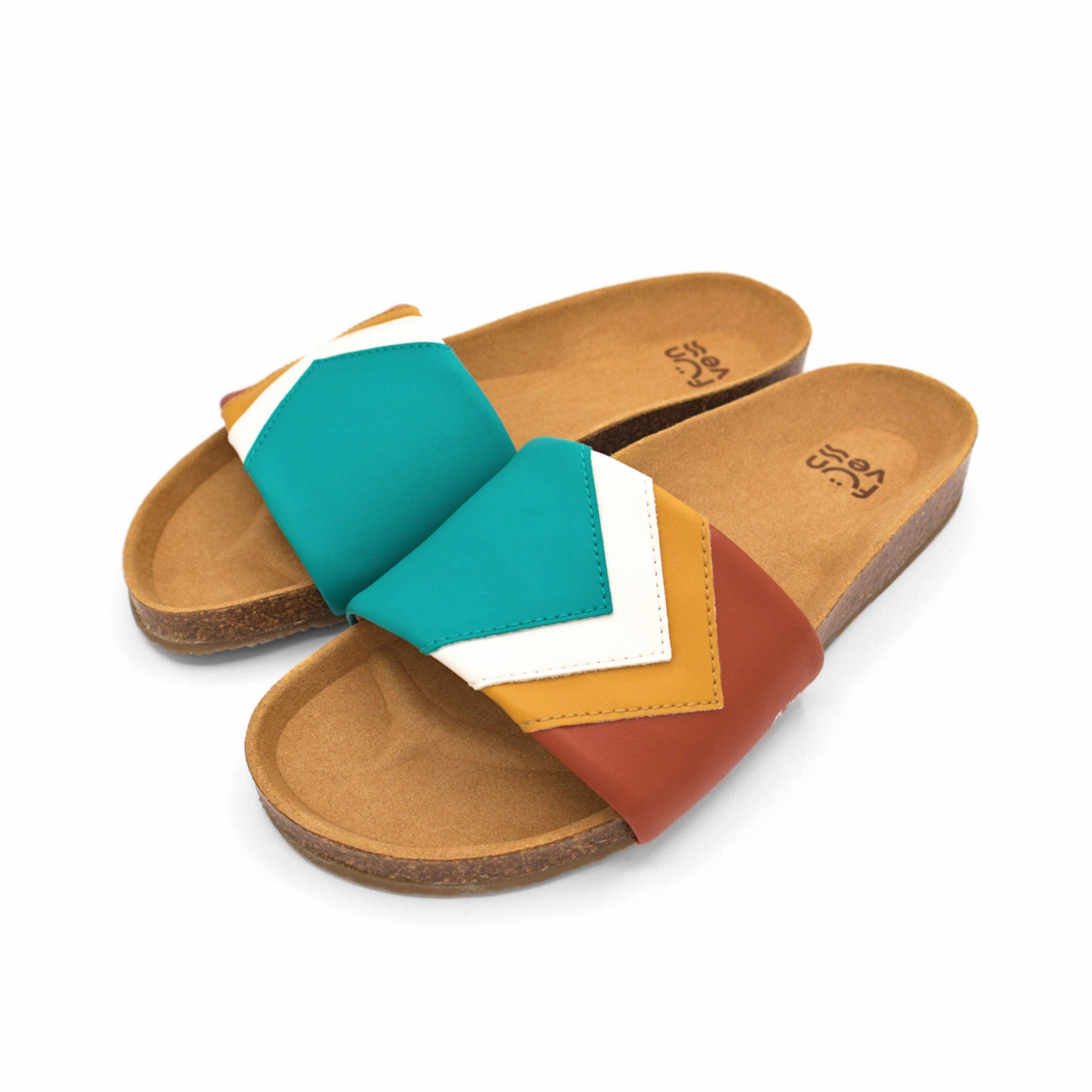 Superfit Sandalen 'SUNSET' - Trkise Sandalen in Ocean, Wei, Senf, Terracotta - vegan