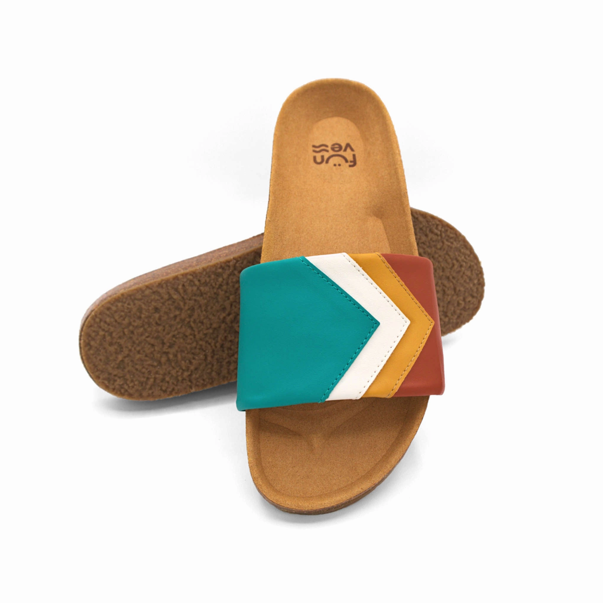 Marley Sandalen 'SUNSET' - Trkise Sandalen in Ocean, Wei, Senf, Terracotta - vegan