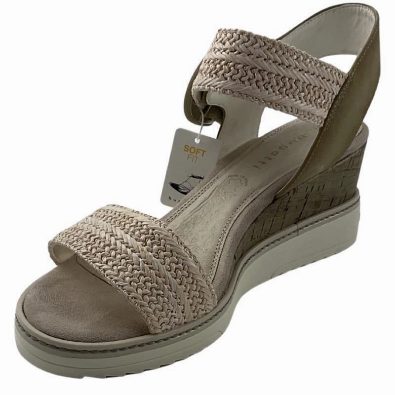 Bugatti Damen Sandalen 411-A2P83-6955-5272 Beige/Hellgrn Sandalen Mit Fußgewölbestütze