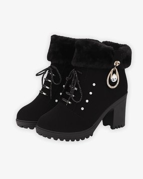 Absatz Stiefeletten mit Zierschnalle und Strassdetails Monolith Ankle Boots Dupe