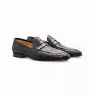 AGADIR BLACK BRAIDED GOATSKIN  GOATSKIN LEATHER SOLE Wonder Loafers