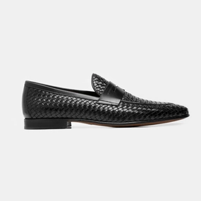 Velasca Loafers → Loafers AGADIR BLACK BRAIDED GOATSKIN  GOATSKIN LEATHER SOLE