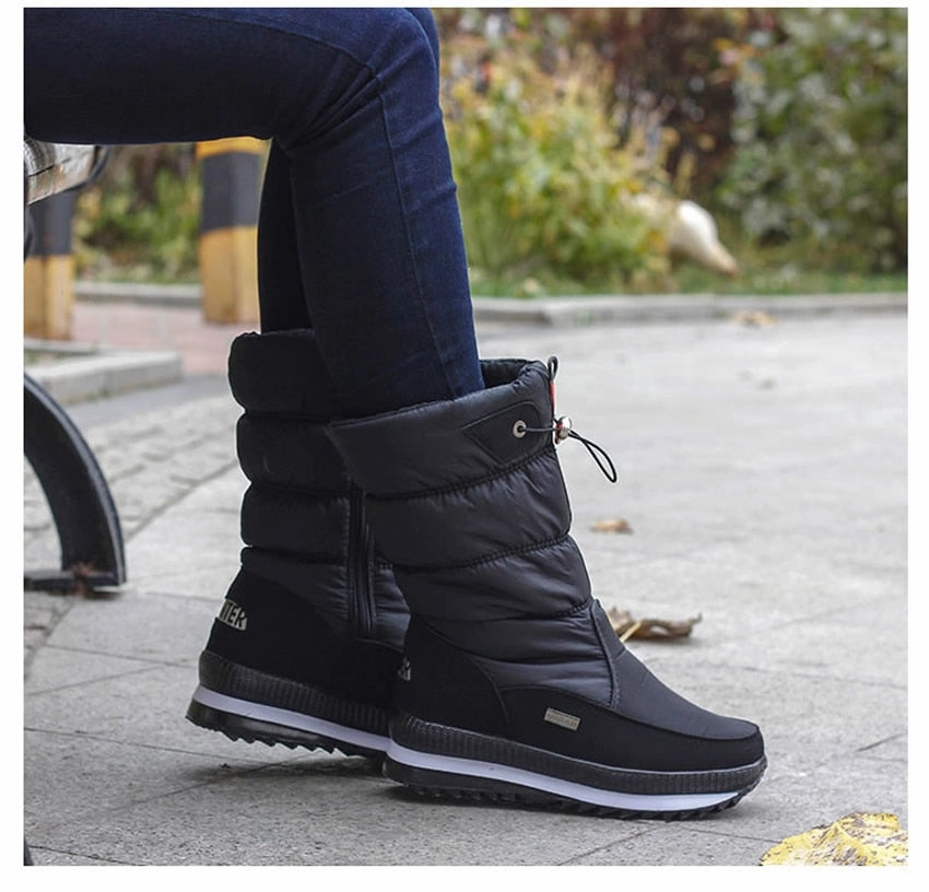 Winterschuhe Damen | Mittelhoch mit Vorderem Reiverschluss