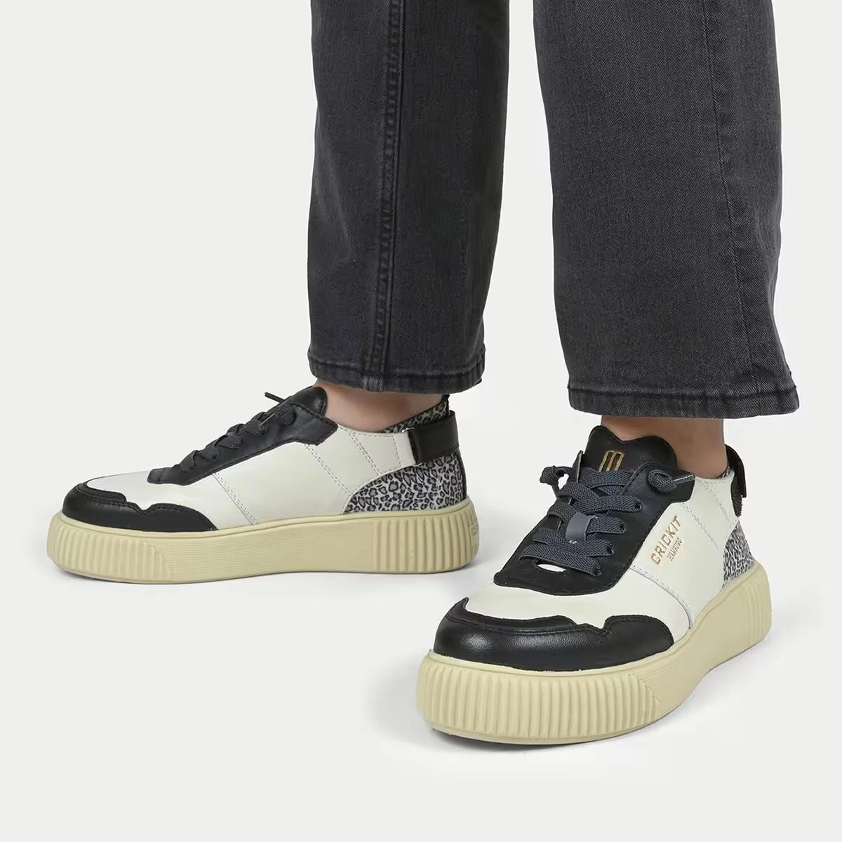 Geox Sneaker Weiß CRICKIT Paria Schwarz Leo