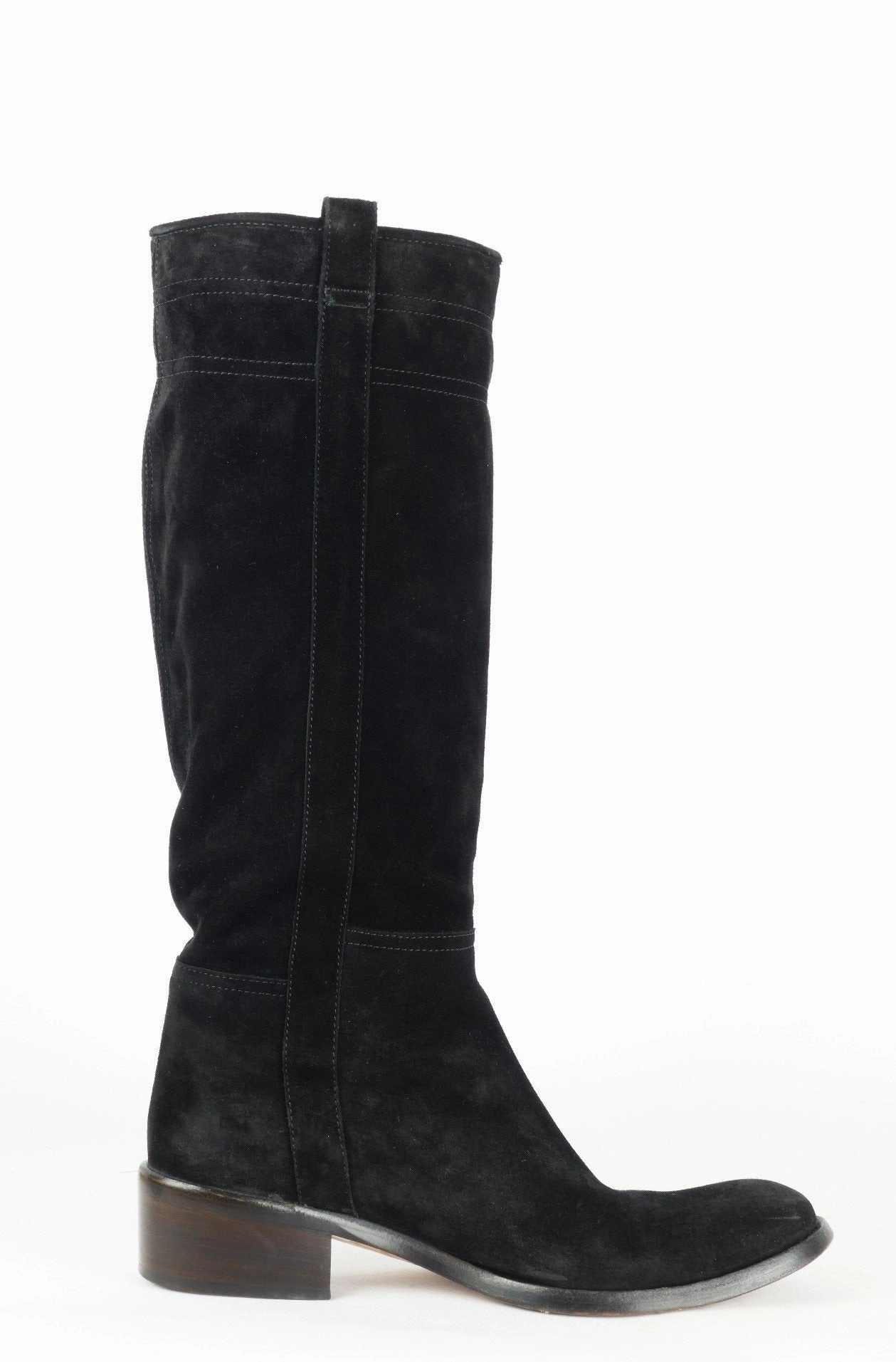 Stiefel Wildleder schwarz Strickschaft Stiefel