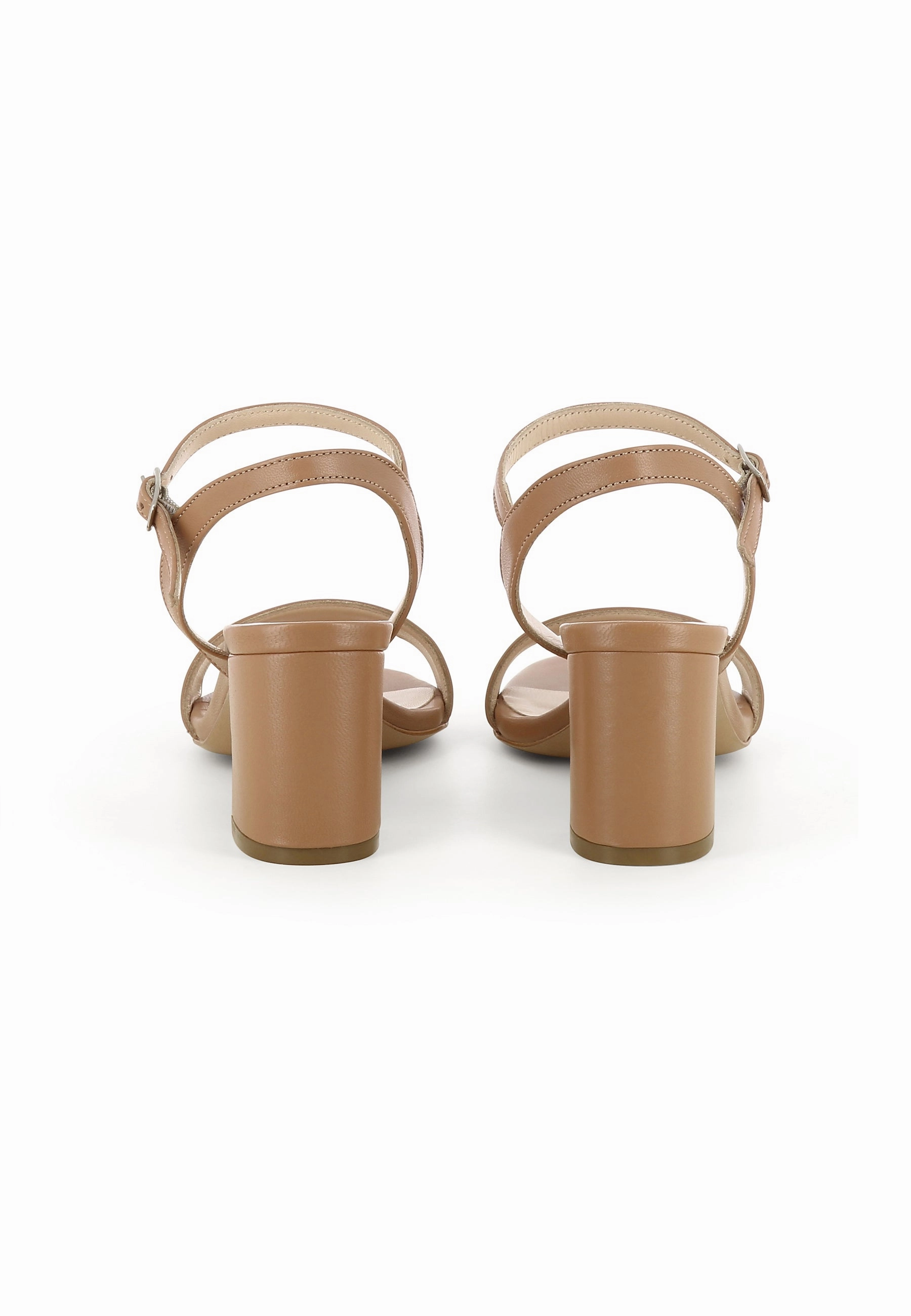 AMBRA Damen Sandalette  -  Glattleder Hellbraun Laufschuhe Anfertigen Lassen