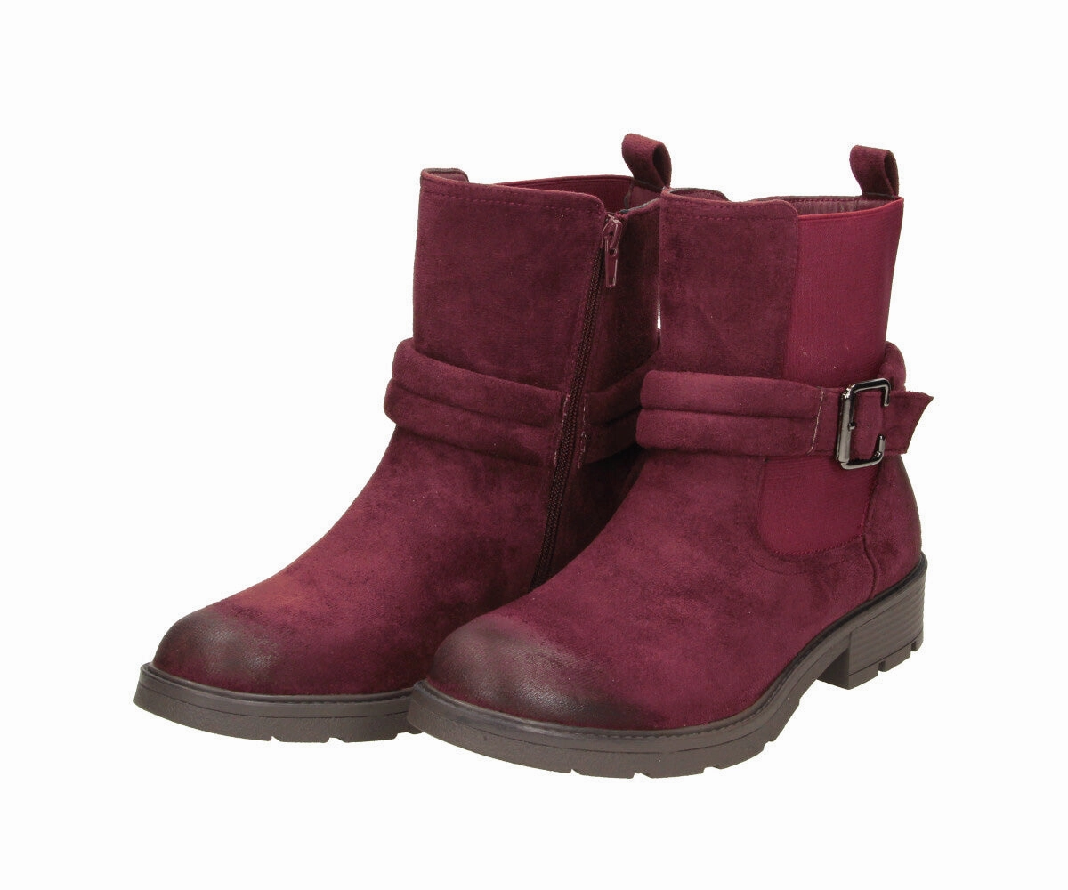 Aneli in Bordeaux textile (MF)  - Damen Stiefelette Ankle Boots Styling