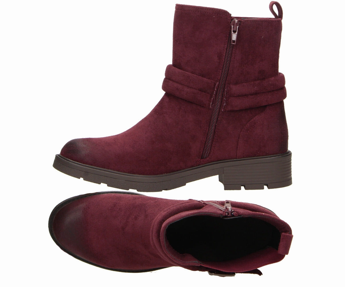 Ankle Boots With A Wedge Heel Aneli in Bordeaux textile (MF)  - Damen Stiefelette