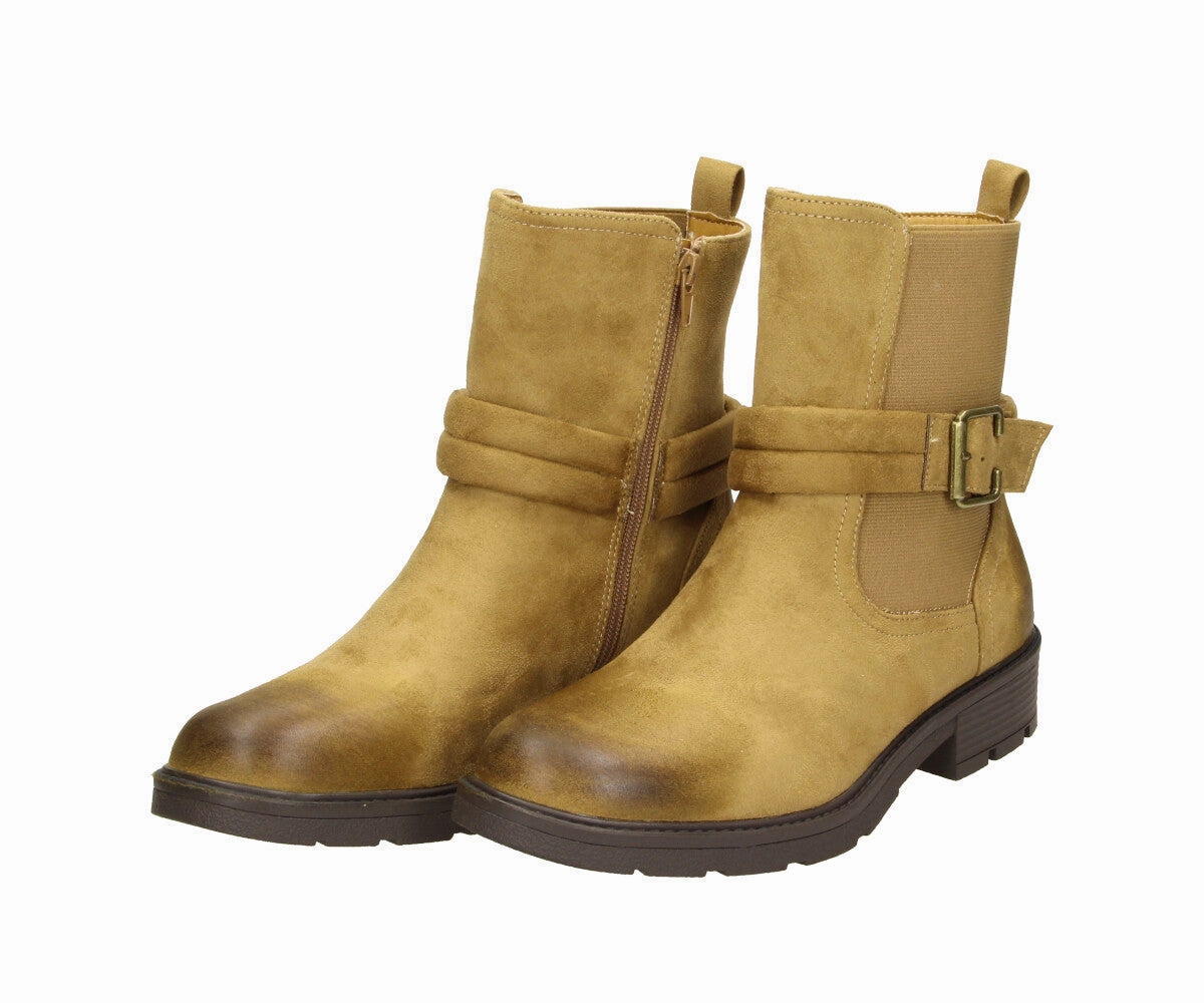 Aneli in Cognac textile (MF)  - Damen Stiefelette Ankle Boots Im Sommer