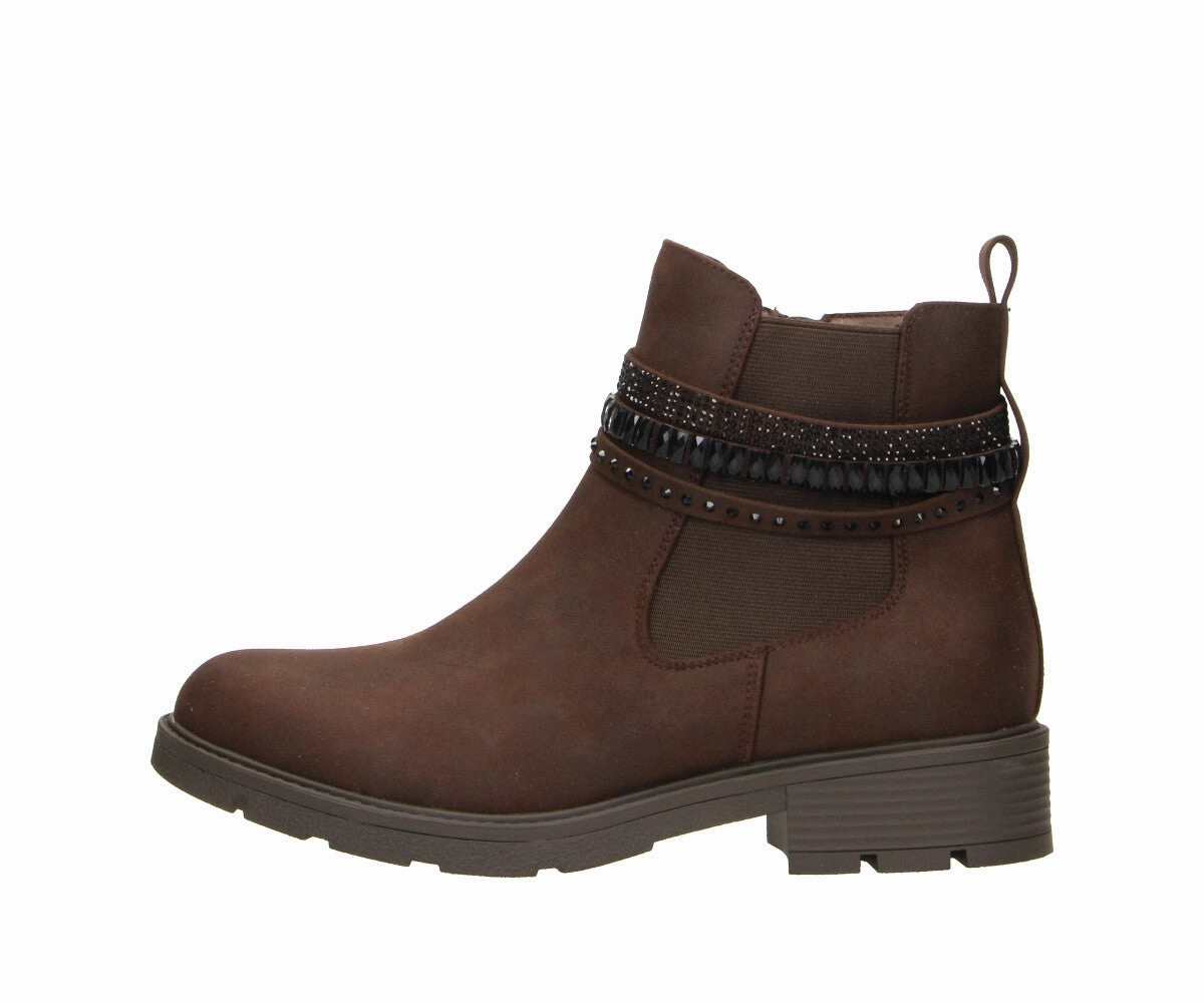 Mid Heel Stiletto Ankle Boots Anett in Dunkelbraun MF - Damen Stiefelette