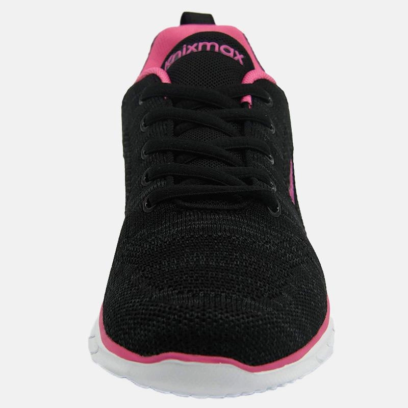 Outlet Laufschuhe Knixmax Damen Knit Sneaker, Black Rose, Leicht, Running Gym Fitness Sport Walking Schuhe