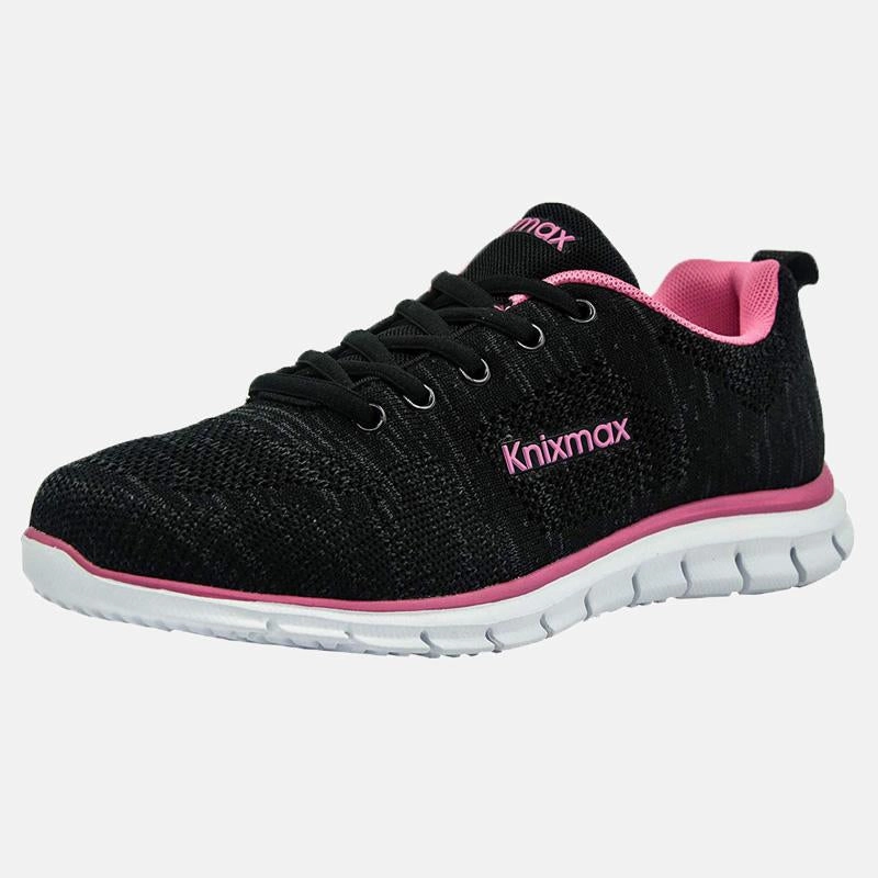 Rabatt Laufschuhe Knixmax Damen Knit Sneaker, Black Rose, Leicht, Running Gym Fitness Sport Walking Schuhe