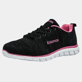 Laufschuhe 860 Knixmax Damen Knit Sneaker, Black Rose, Leicht, Running Gym Fitness Sport Walking Schuhe