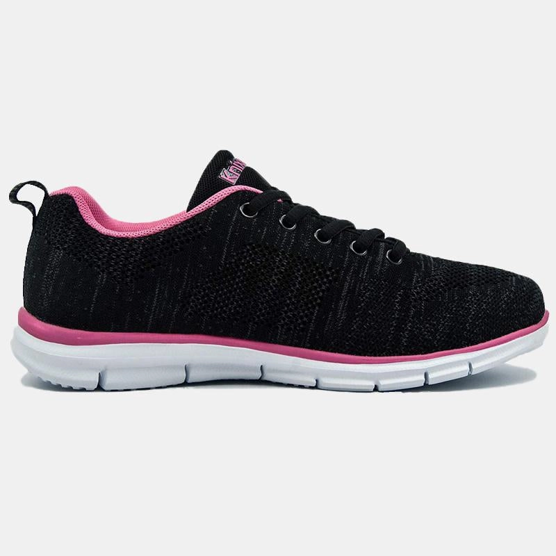 Laufschuhe Graz Knixmax Damen Knit Sneaker, Black Rose, Leicht, Running Gym Fitness Sport Walking Schuhe