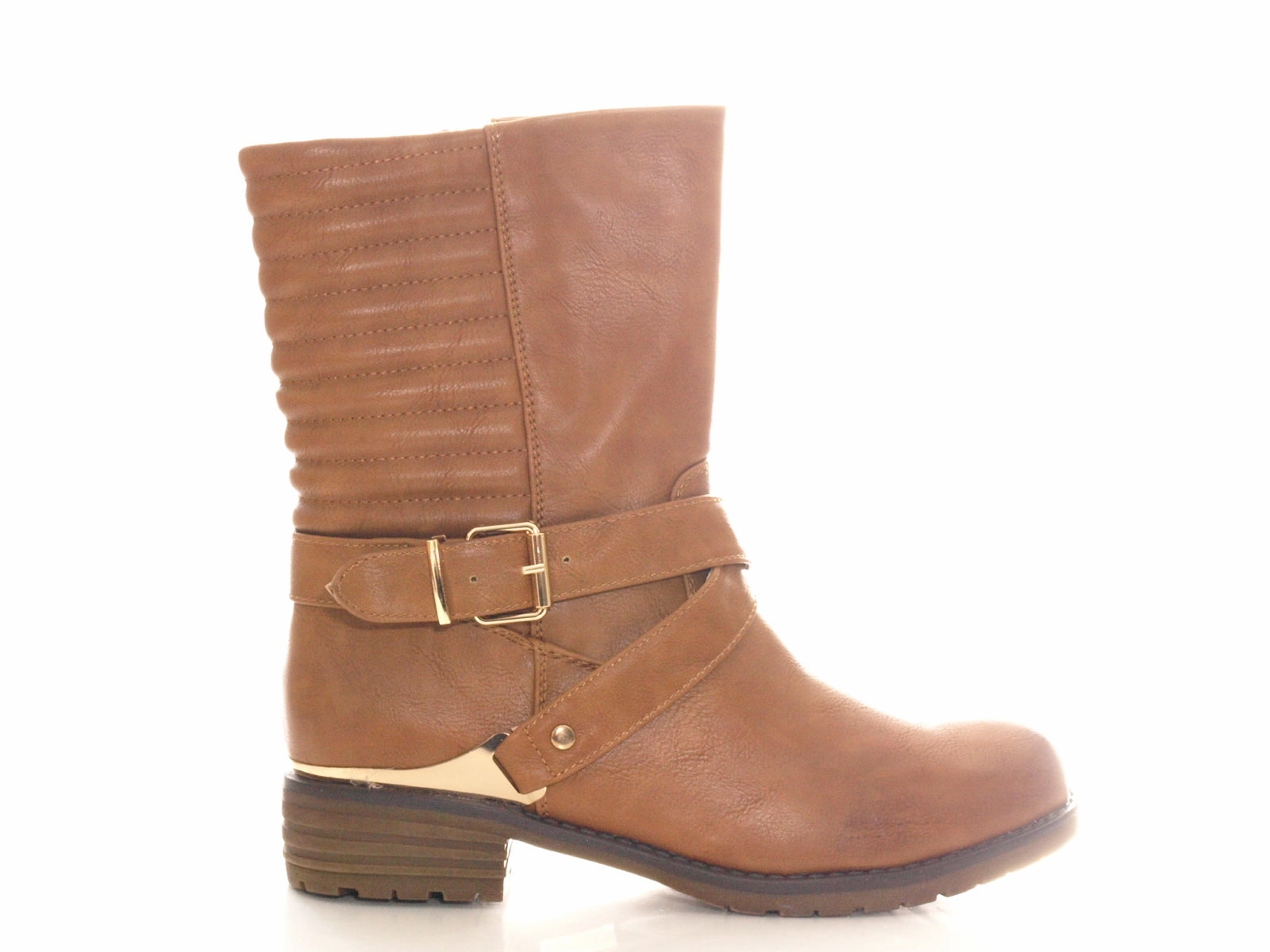 Sicherheitsschuhe Ci Damen Stiefeletten Biker Boots Outdoor Winterboots warm gefttert Camel # 592