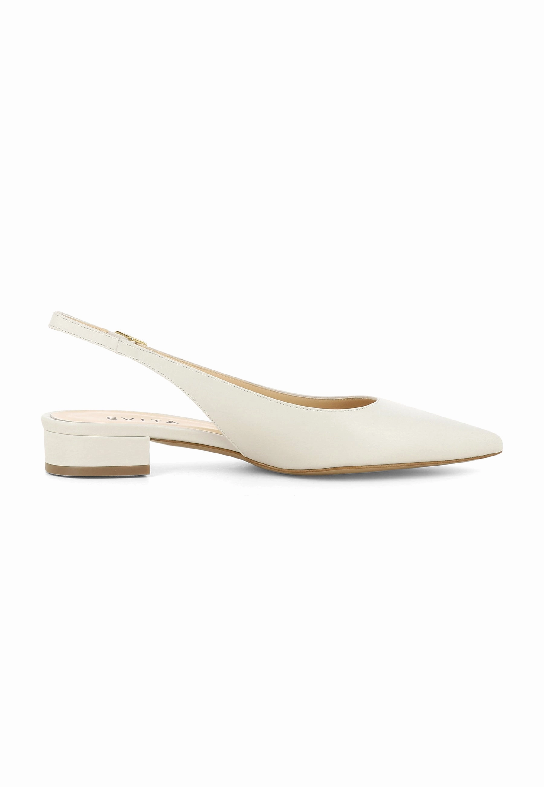 FRANCA Damen Sling Pumps  -  Glattleder Cremewei Laufschuhe 46