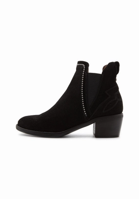 I116791D Velour nero TR Varna nero Leather Ankle Boots Flat