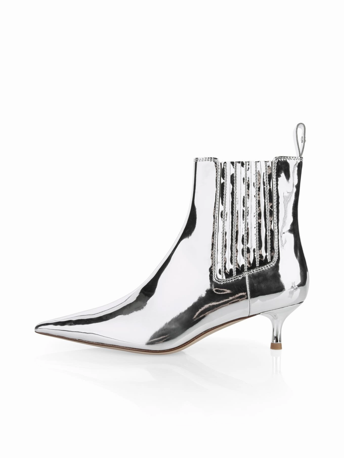 Ankle Boots Cowboy Style Stiefelette Mirror silber