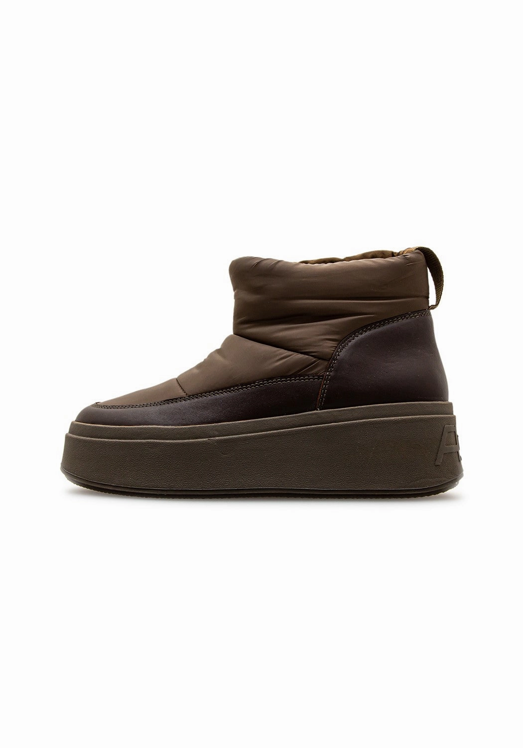 Maxi07 Comb G  Puffy Nylon grey/green C1 Dress With Ankle Boots No Tights