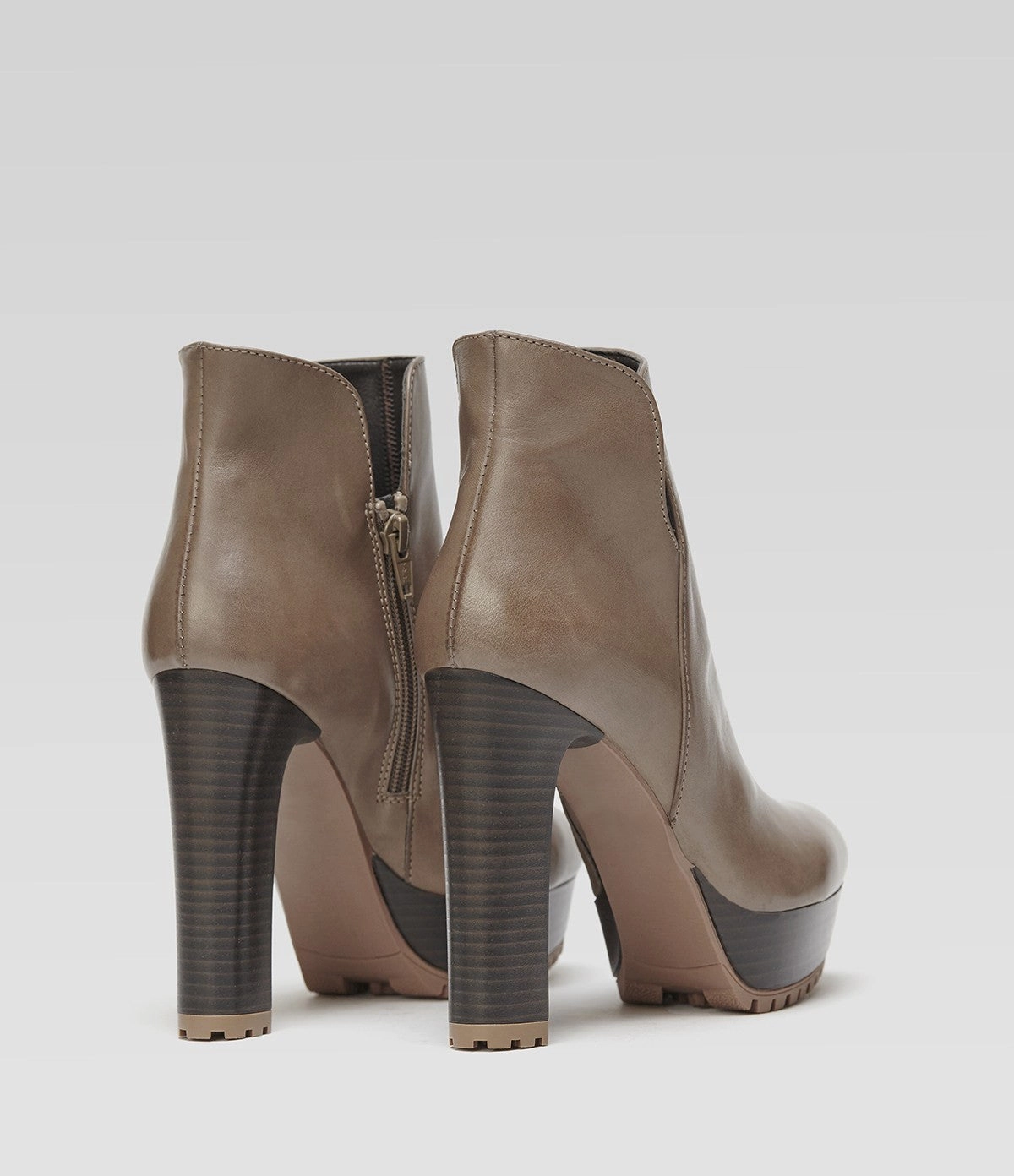 Plateau Stiefelette Aby taupe Leather Pants Ankle Boots