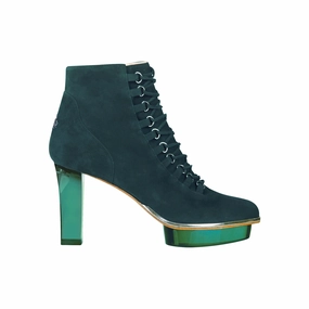 SMARAGDIS grne Closetoes Stiefeletten 101 Unbound Suede Ankle Boots