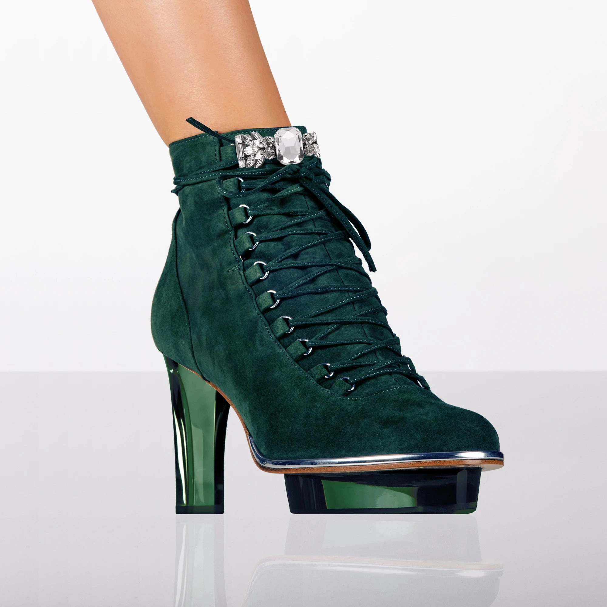 SMARAGDIS grne Closetoes Stiefeletten Ankle Boots Cuts