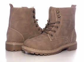 Suede Platform Wedge Ankle Boots Damen Stiefeletten Schnrr Boots Outdoor Winterboots warm gefttert Khaki # 607