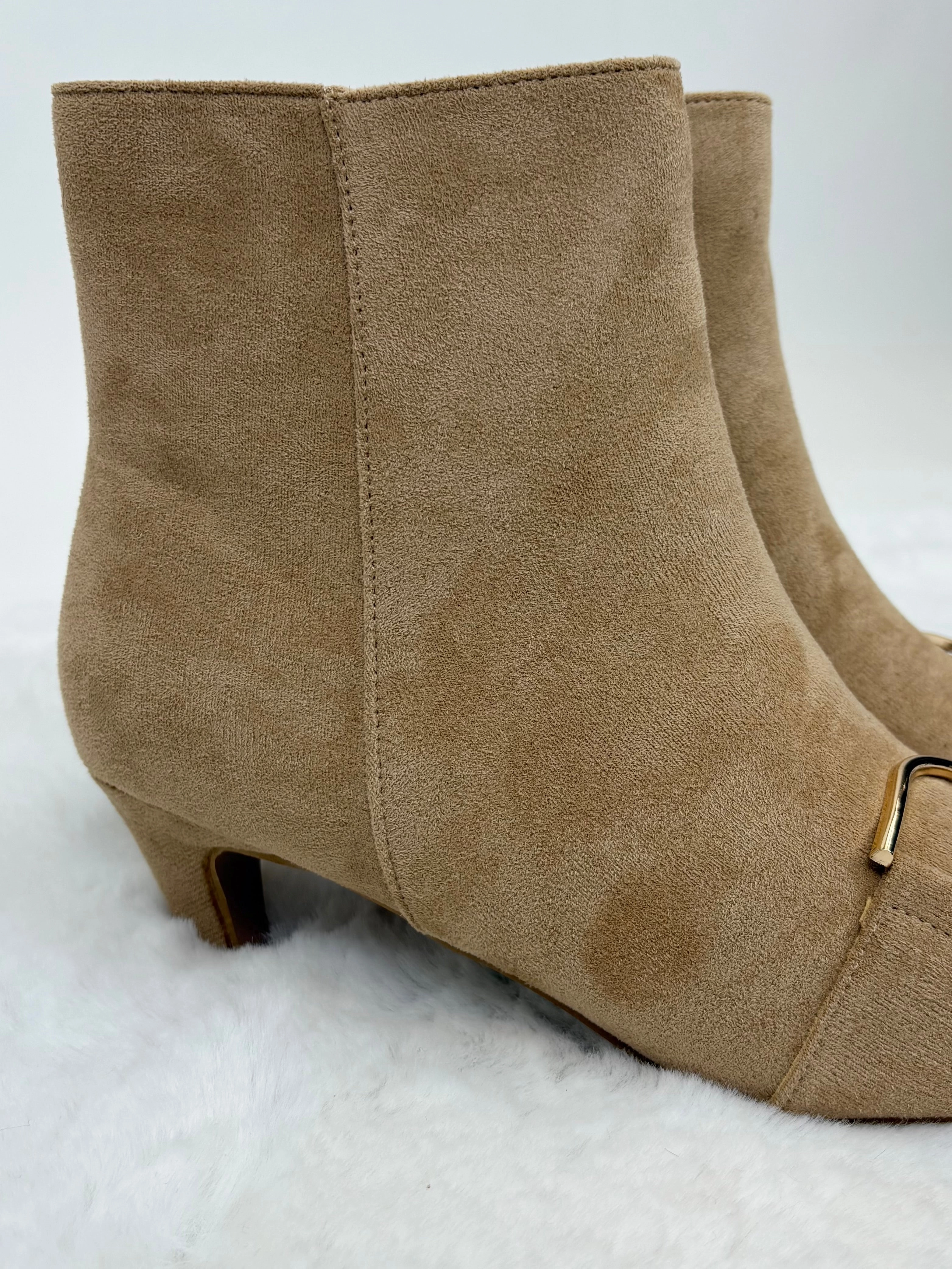 Stiefeletten Wildlederoptik camel/gold, Gr. 36-41 Victorian Lace Up Ankle Boots