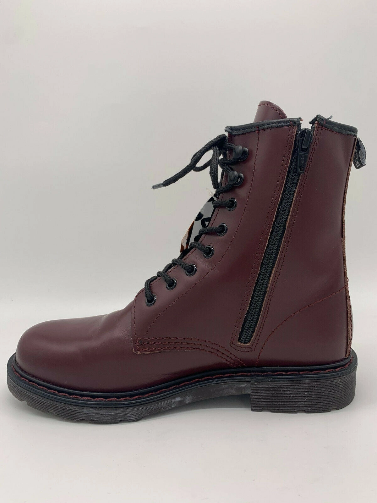 Dockers by Gerli Damen Stiefelette Burgundy Boots Echtleder Reiverschluss NEU Laufen Mit High Heels