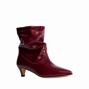 Anonymous Copenhagen- Hicha 40 Stiletto Crinkled Pomegranate Trend Ankle Boots