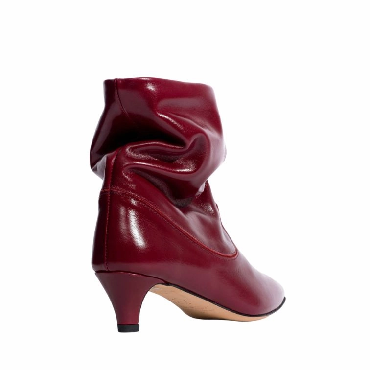 Anonymous Copenhagen- Hicha 40 Stiletto Crinkled Pomegranate Trip Leather Ankle Boots