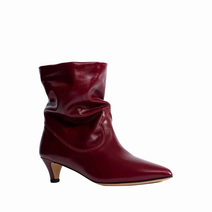 Cut Out Buckle Ankle Boots Anonymous Copenhagen- Hicha 40 Stiletto Crinkled Pomegranate