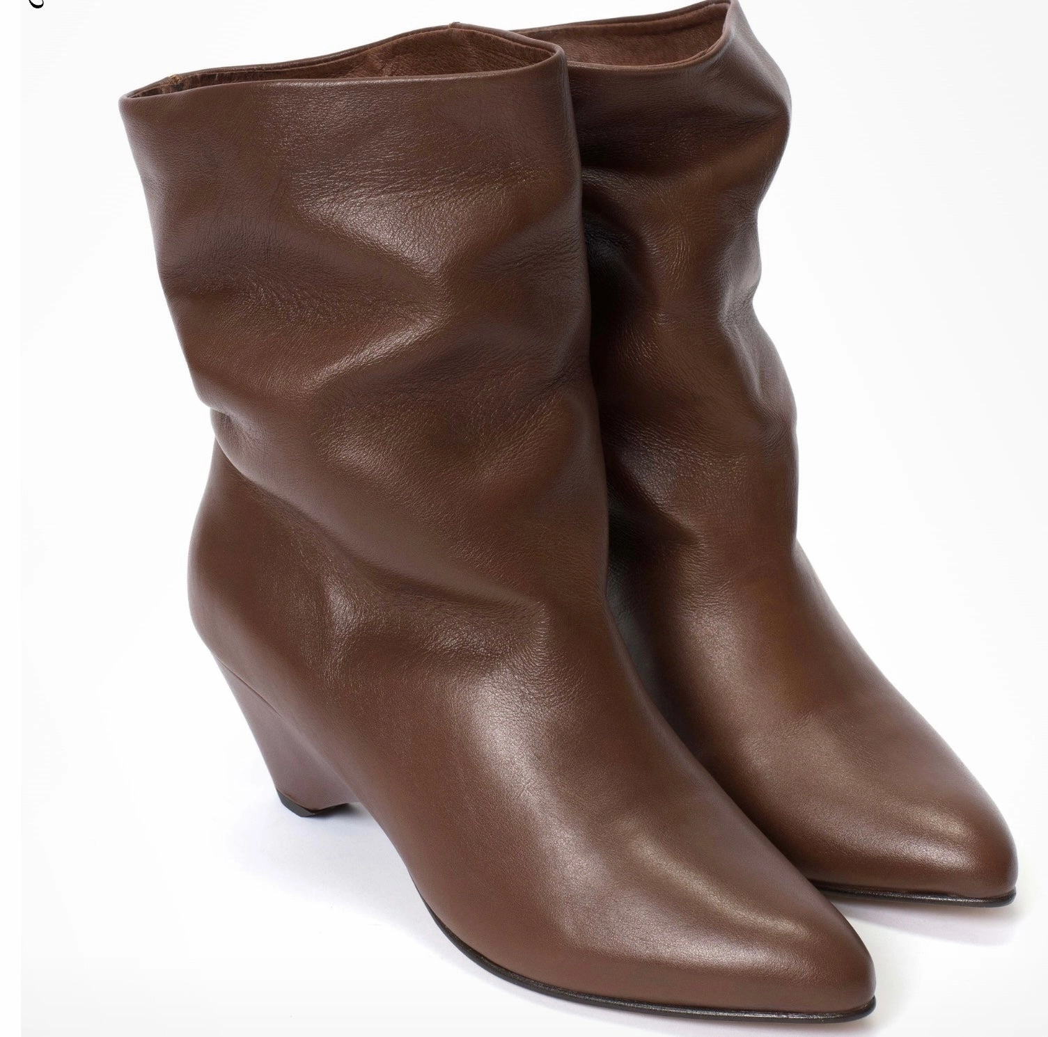 Anonymous Copenhagen- Vully 50 Triangle Soft Calf Chocolate Ankle Boots Stretch Suede