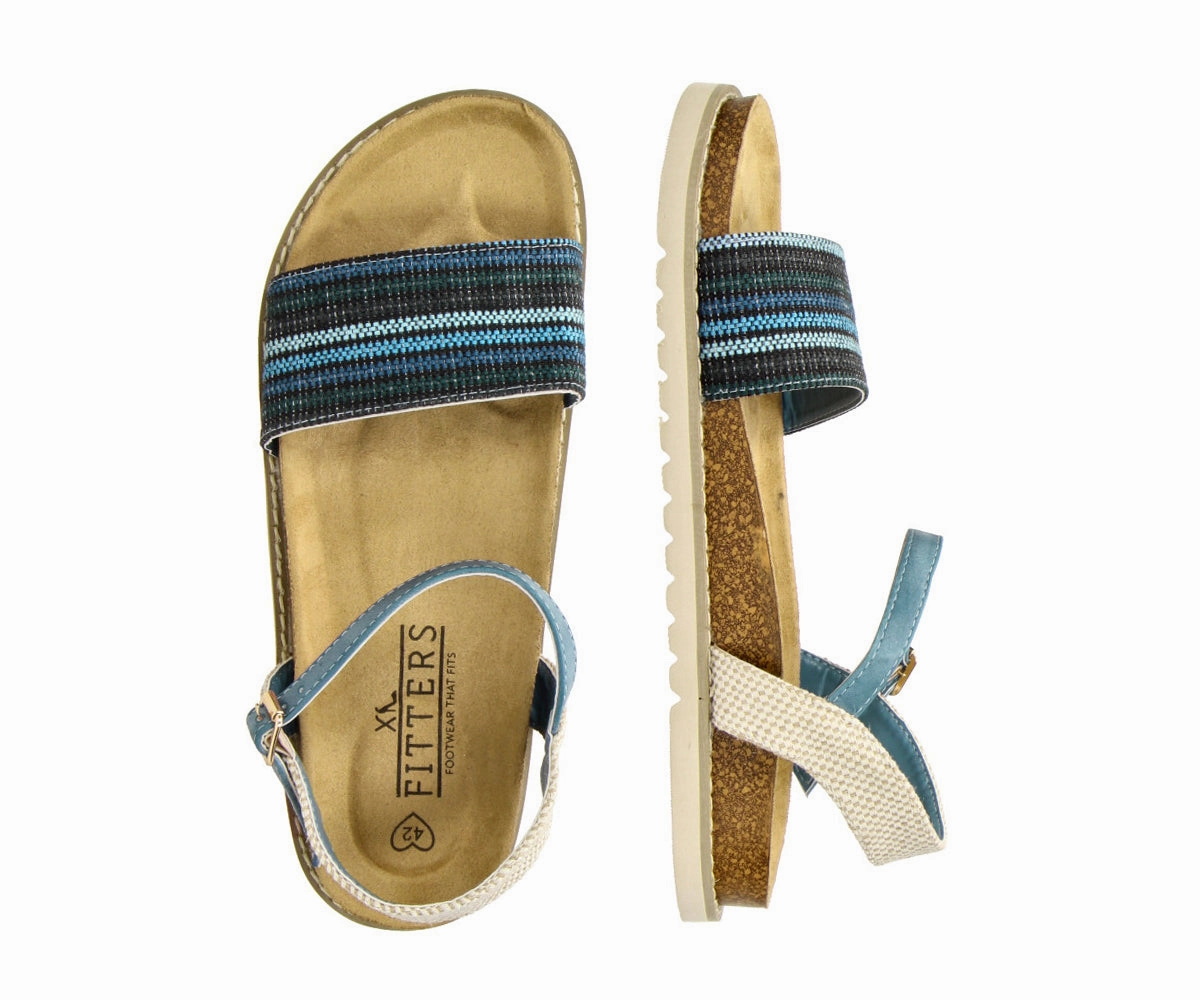 Anouk in Blue - Damen Sandale Sandalen Mit Keilabsatz Vorne Geschlossen