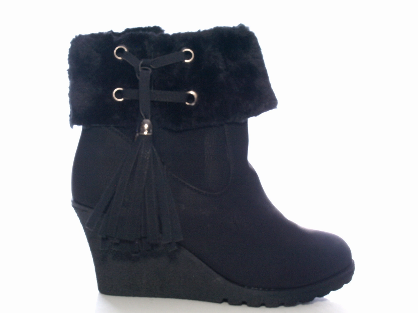 Damen Keilabsatz Stiefelette Boots Black # 211 Sicherheitsschuhe S3 S1p