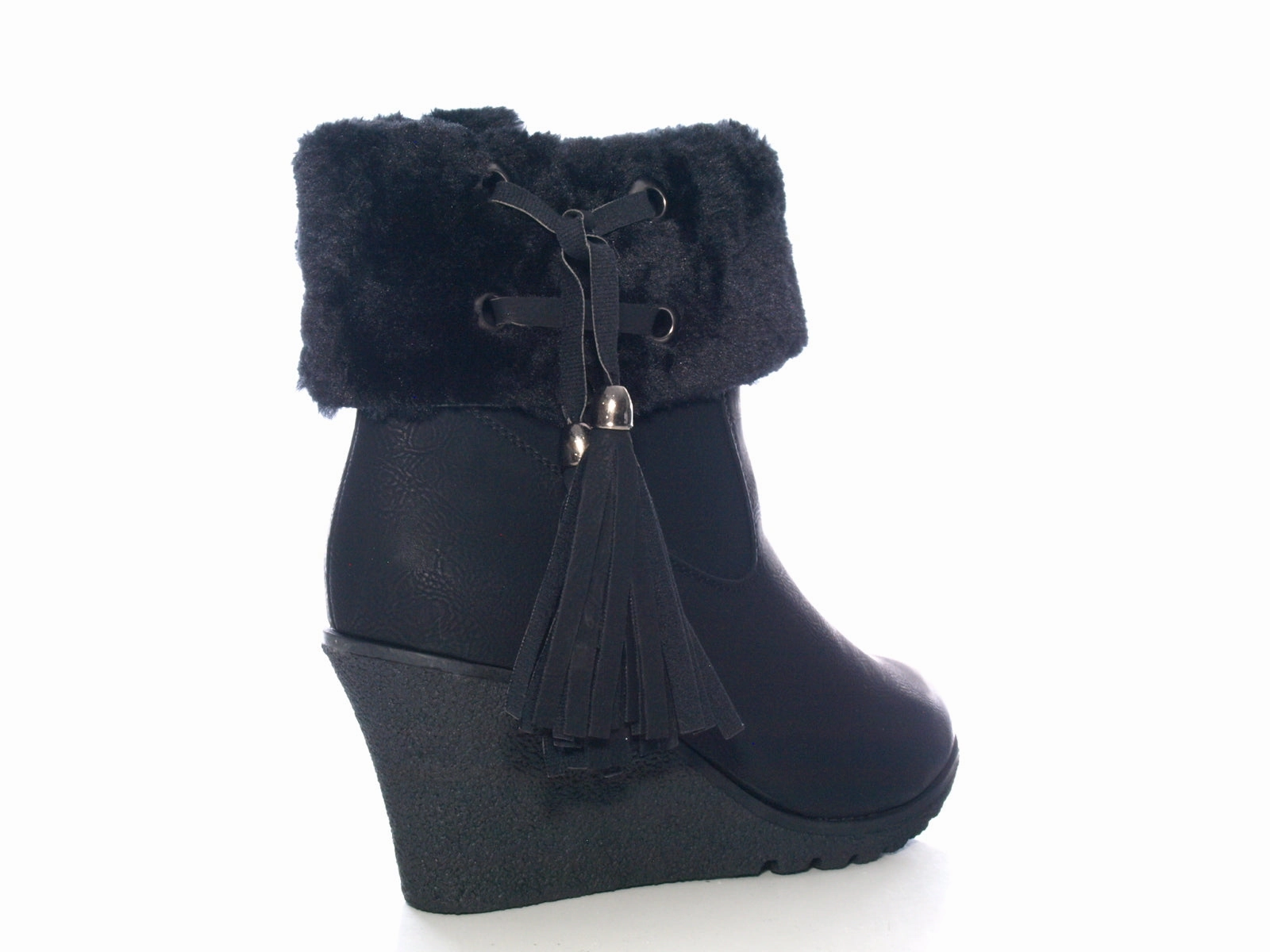 Sicherheitsschuhe Park Damen Keilabsatz Stiefelette Boots Black # 211