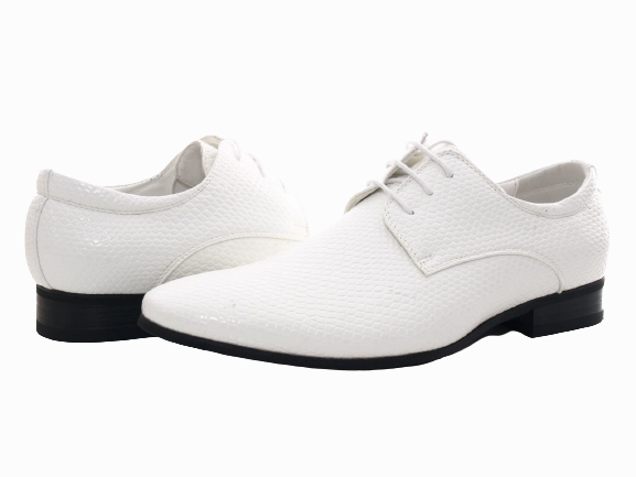 Herren Business Designer Halbschuhe Anzug Schnrr Schuhe Abendschuhe Lack Optik White # 287-72 Real Landshut Sicherheitsschuhe