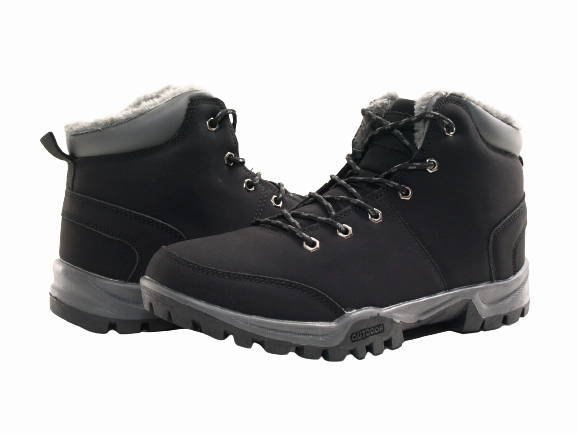 Herren Winter Schnrr Stiefeletten Boots warm gefttert Black # 19087 S1 Sicherheitsschuhe Sportlich