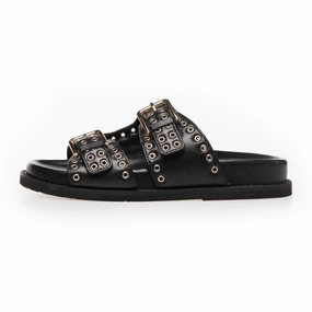 Leder Sandalen Mit Schnallen AS SUMMER - BLACK