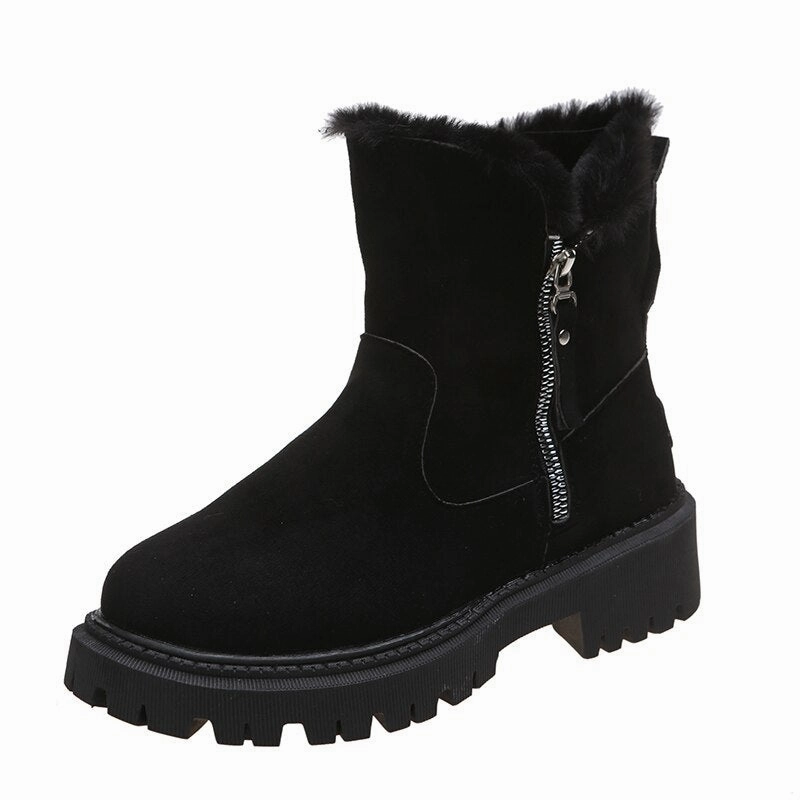 Winterschuhe Damen | Knchelhoch mit Umgeschlagenem Fellrand Winterstiefel Laplander