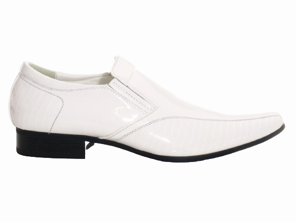 Sicherheitsschuhe 43 Gefedert Herren Business Designer Halbschuhe Anzug  Schuhe Abendschuhe Lack Optik White # 157-58