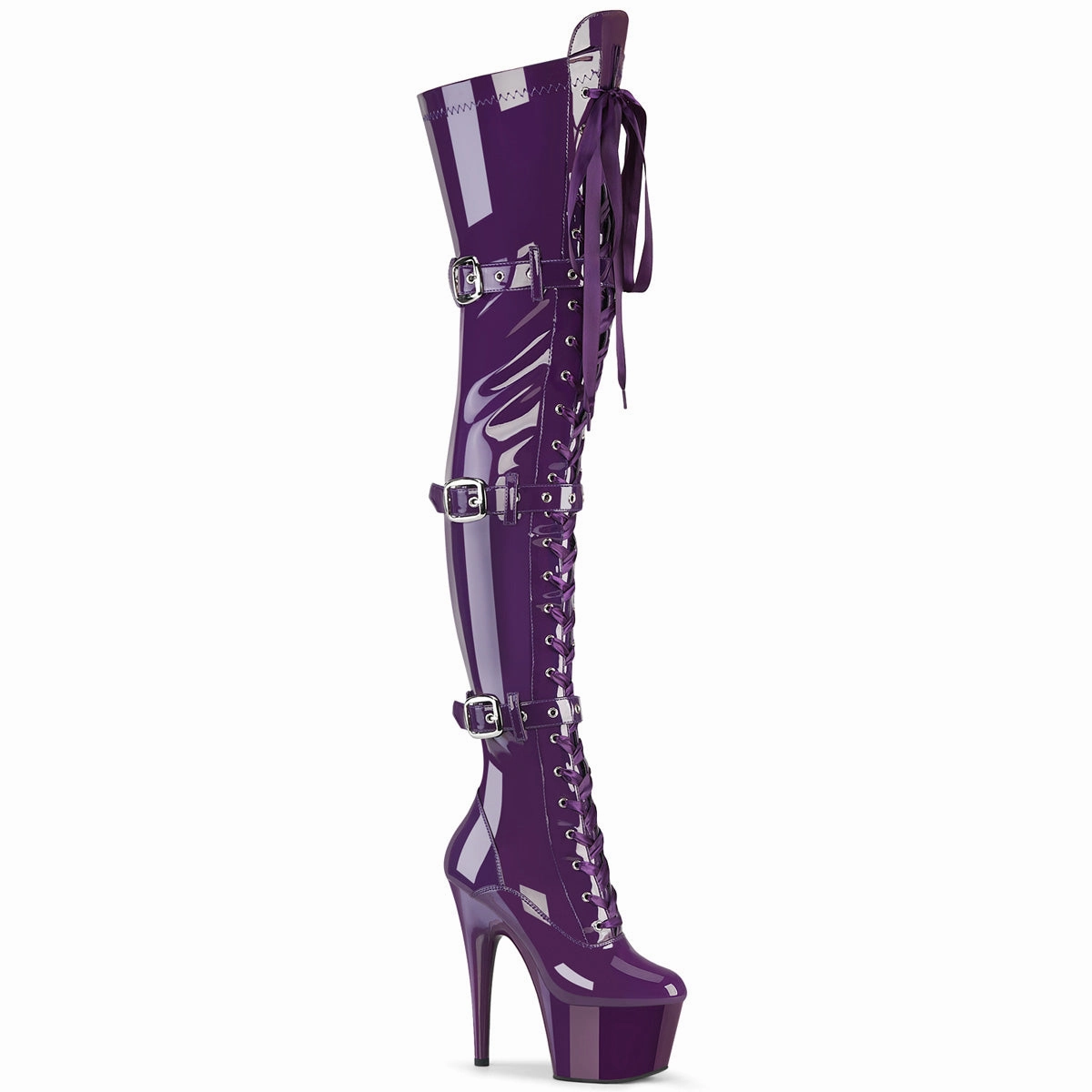 Sanita High Heels Platform Front, Ribbon, Stretch Thigh High Boot