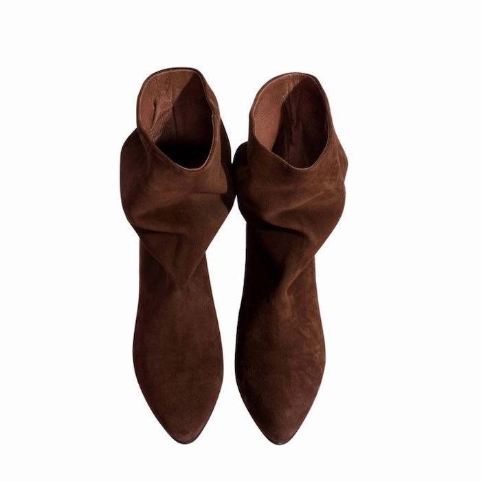 Anonymous Copenhagen- Vully Stiletto Calf Suede Chocolate Stiefel Biker Style