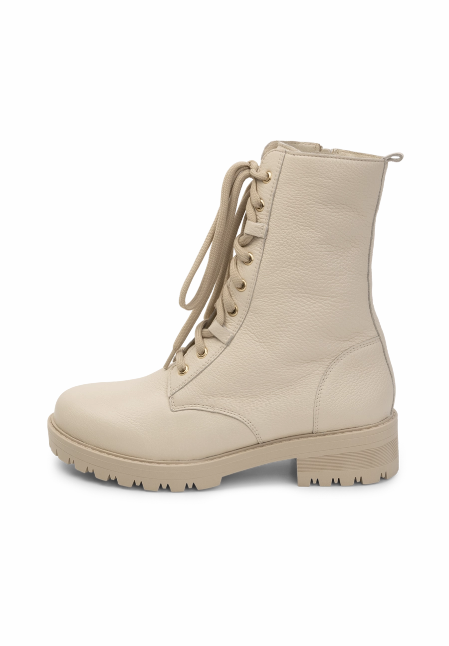 Low Heeled Lug Sole Leather Ankle Boots attraktive Stiefelette Hirschleder