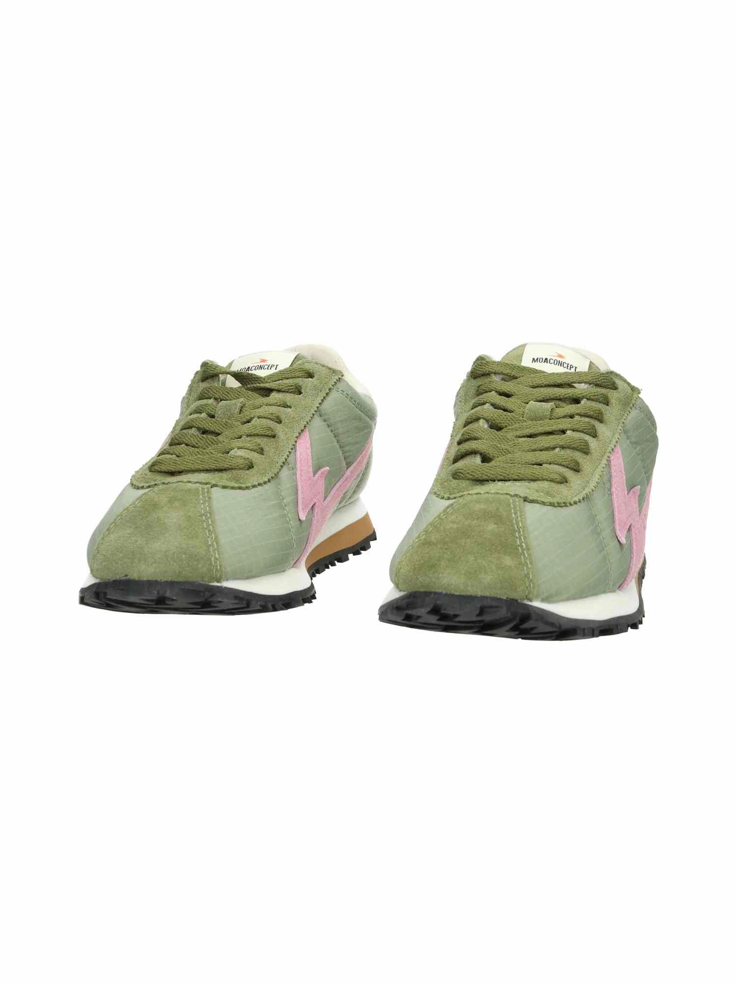W Powder Pink Logo And Details khaki green Sneaker Lack