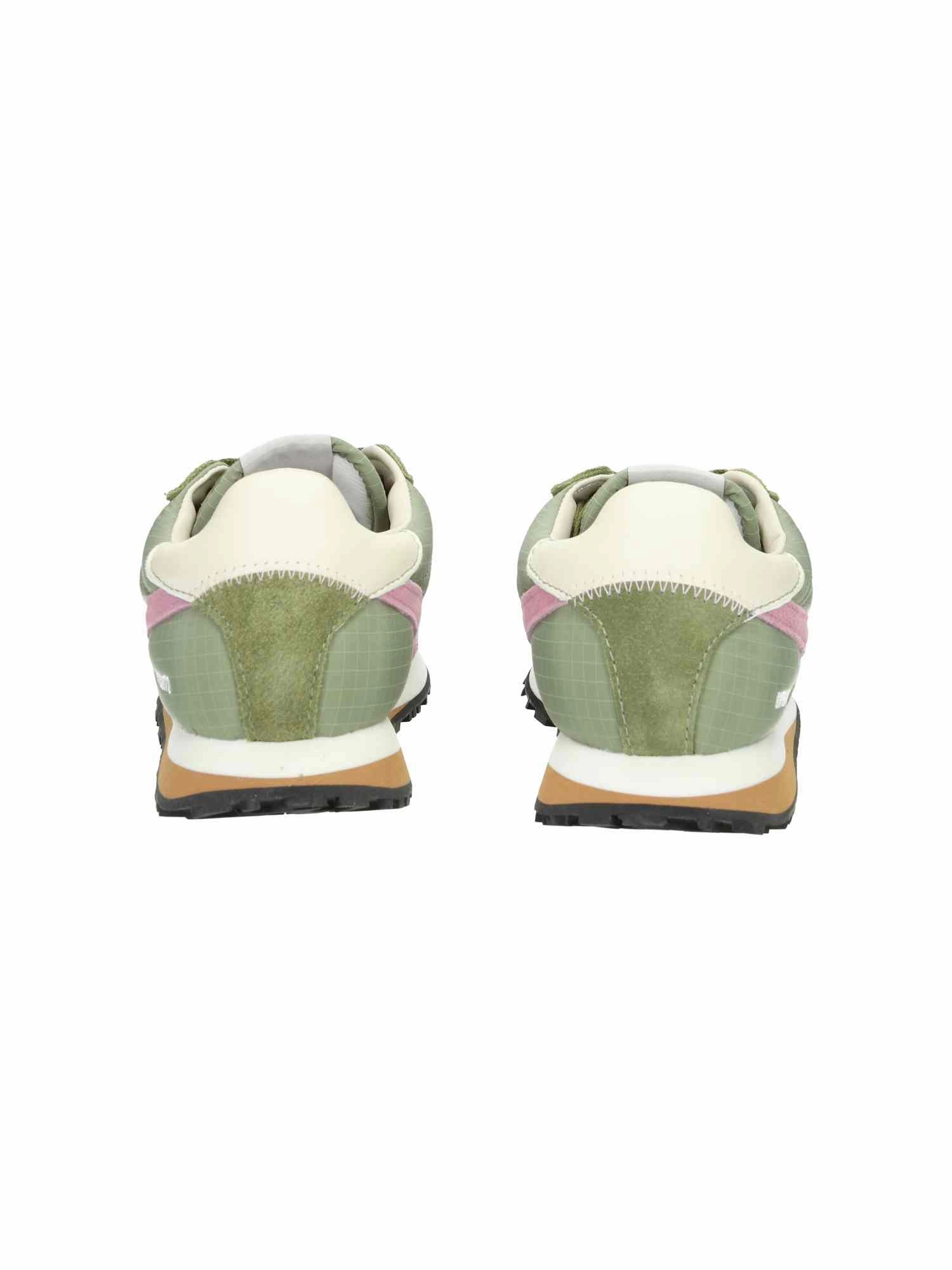 Sneaker Clogs W Powder Pink Logo And Details khaki green